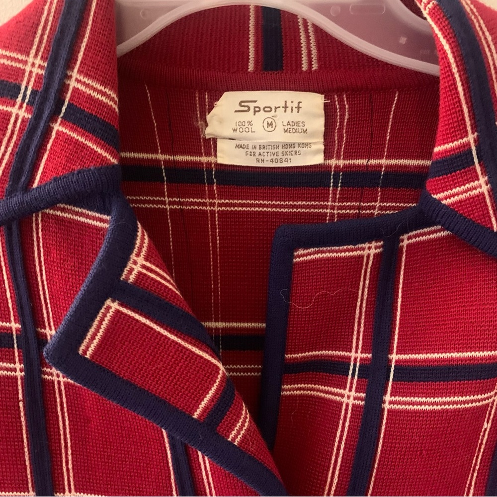 Vintage Sportif Plaid Check Collared Military Blazer Jacket - Picture 13 of 13